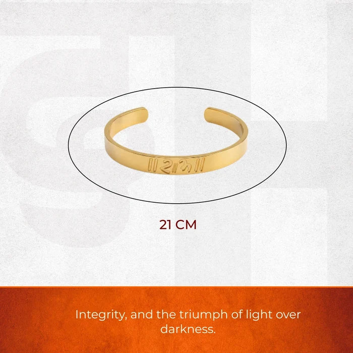 Ram Engraved Gold Plated Cuff Bracelet - view 3