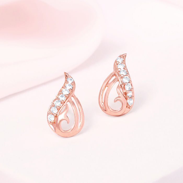Rare Beauty Rose Gold Plated 925 Sterling Silver Earrings