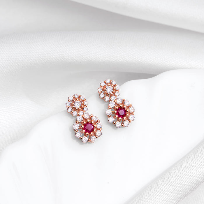 Ravishing Drop Rose Gold Plated 925 Sterling Silver Earrings