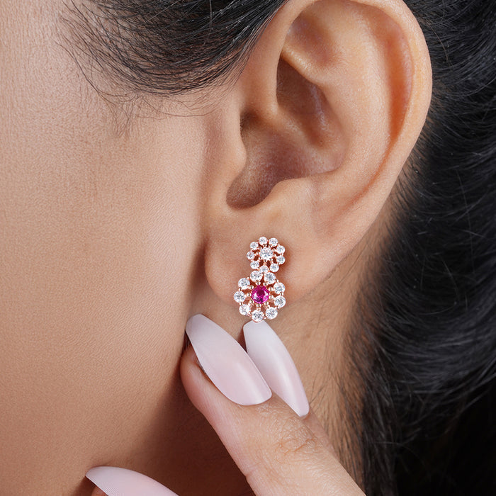 Ravishing Drop Rose Gold Plated 925 Sterling Silver Earrings
