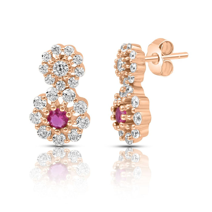 Ravishing Drop Rose Gold Plated 925 Sterling Silver Earrings