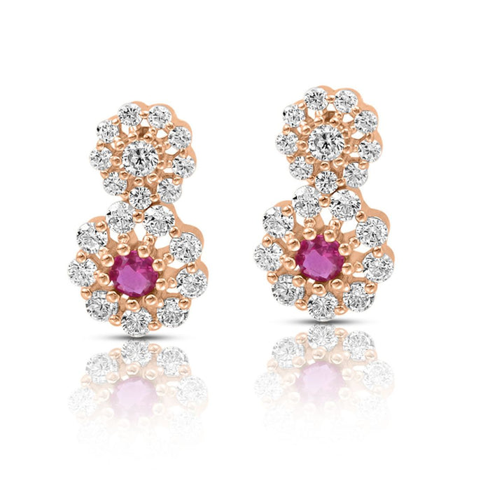 Ravishing Drop Rose Gold Plated 925 Sterling Silver Earrings