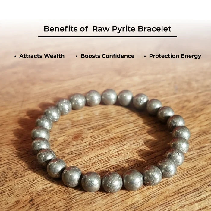 Raw Pyrite Bracelet | For Wealth, Confidence & Protection - view 3