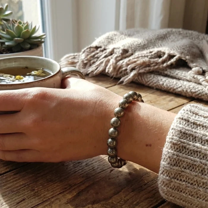 Raw Pyrite Bracelet | For Wealth, Confidence & Protection - view 5