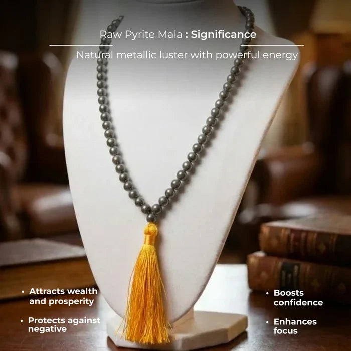 Raw Pyrite Mala - view 4