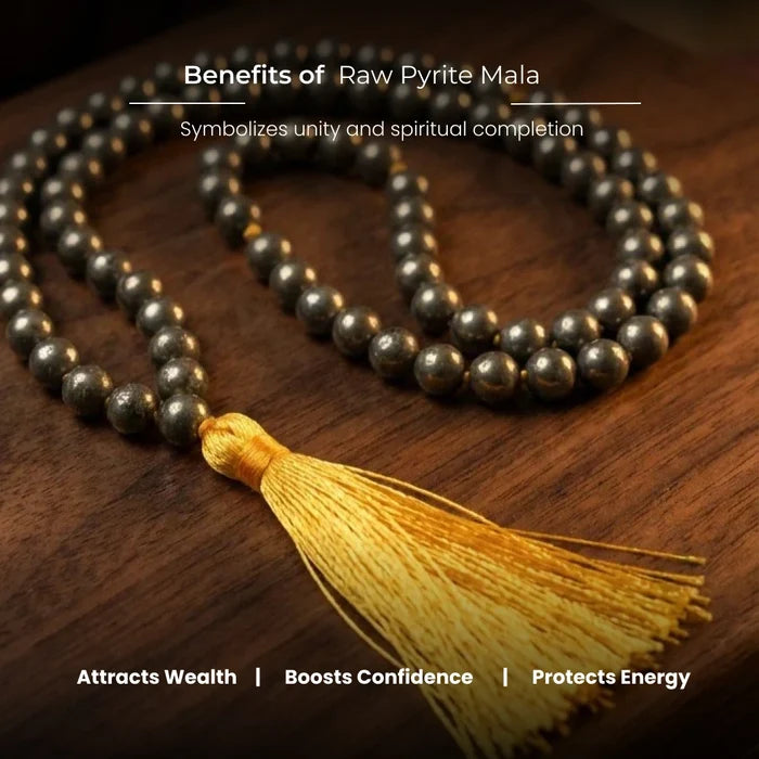 Raw Pyrite Mala - view 5