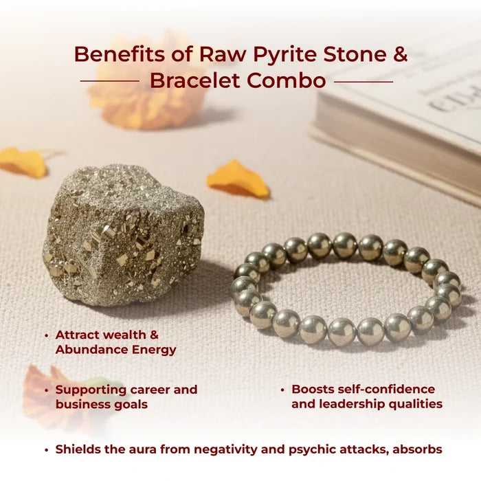 Raw Pyrite Stone & Bracelet Combo - view 3