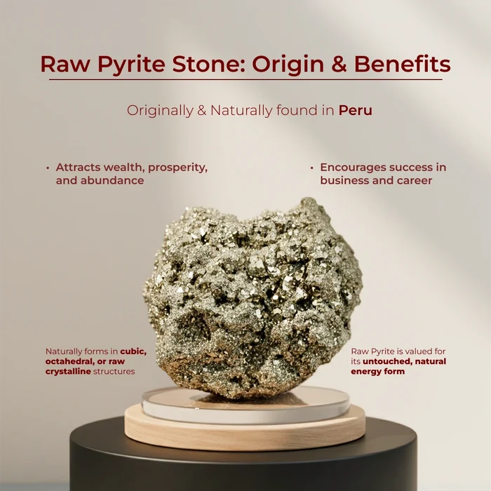 Raw Pyrite Stone Ring - Financial Prosperity