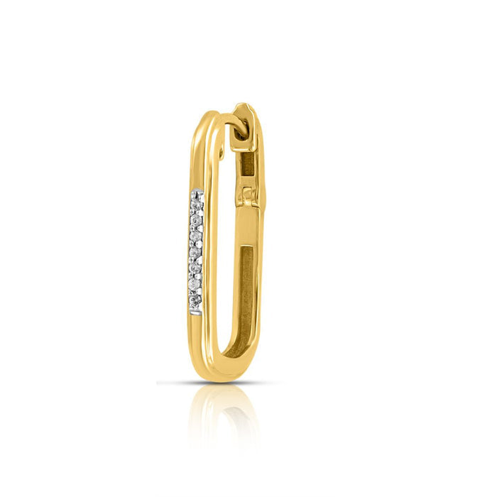 Rectangle Gold Plated 925 Sterling Silver Earrings