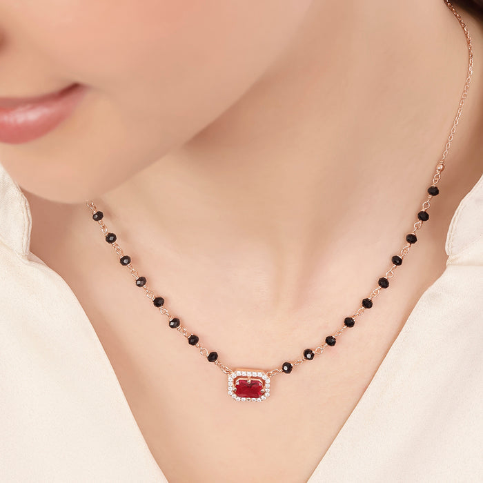 Rectangle Rose Gold Plated 925 Sterling Silver Mangalsutra