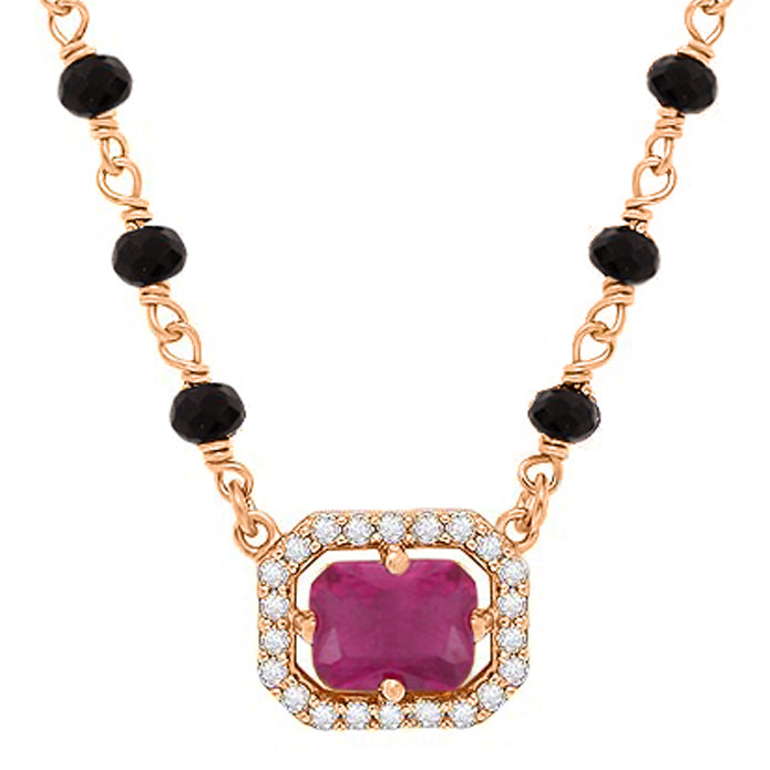 Rectangle Rose Gold Plated 925 Sterling Silver Mangalsutra