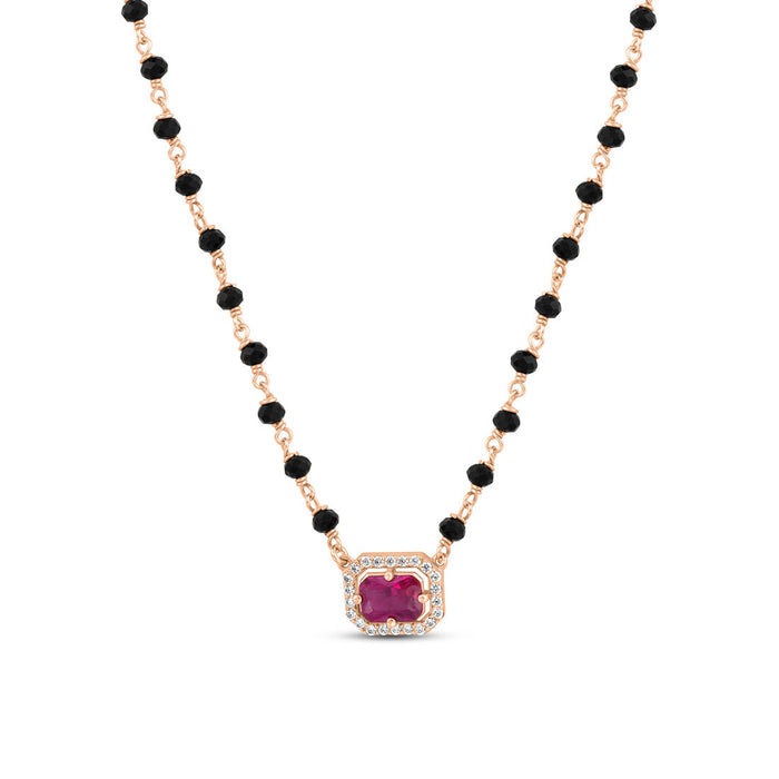 Rectangle Rose Gold Plated 925 Sterling Silver Mangalsutra