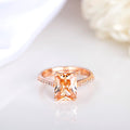 Rectangular Radiance 925 Sterling Silver Rose Gold-Plated Ring (Adjustable)