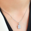 Rectangular Radiance CZ 925 Sterling Silver Rhodium-Plated Pendant with Chain