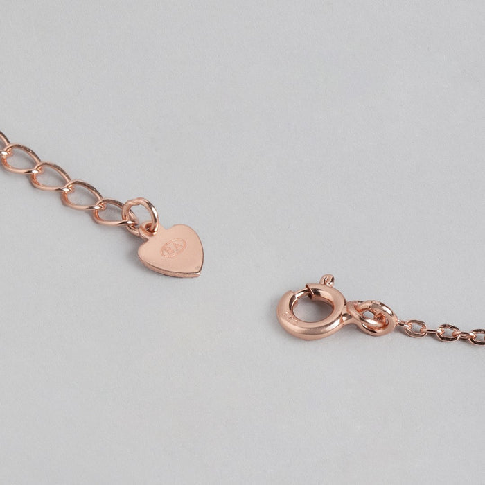 Rectangular Radiance Rose Gold-Plated 925 Sterling Silver Jewelry Set