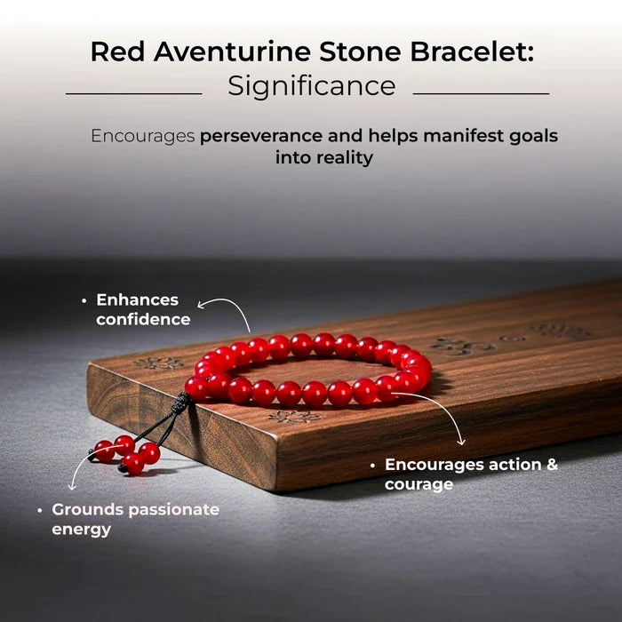 Red Aventurine Stone Bracelet - view 5