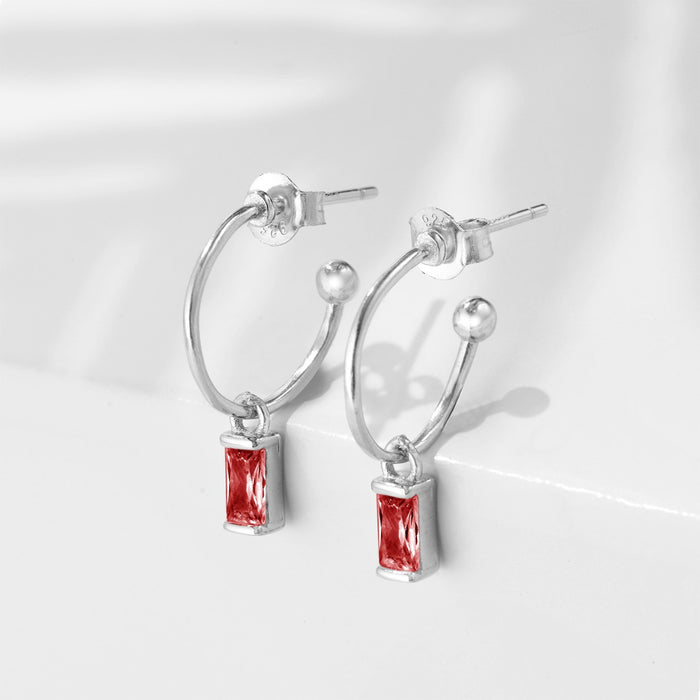 Red Drop in Decadence 925 Silver Stud Earrings