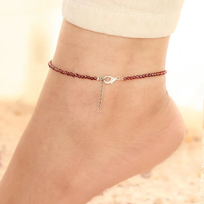 Red Garnet Vitality Duo: Spiritual Healing Bracelet & Anklet Combo