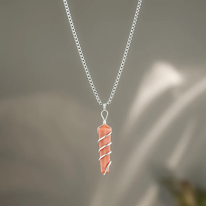 Red Jasper Stone Locket with Chain