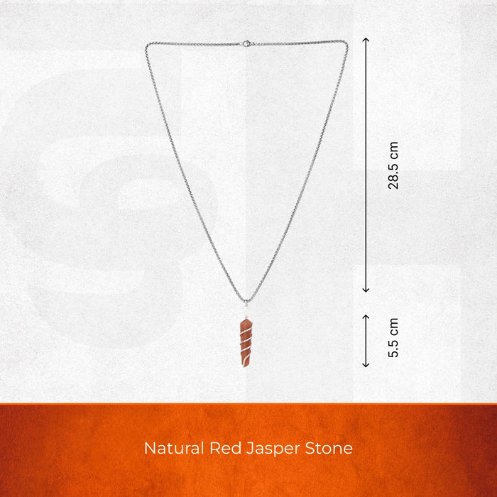 Red Jasper Stone Locket with Chain - view 2