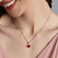 Red Love 925 Sterling Silver CZ Necklace
