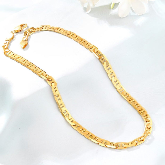 Refined 925 Sterling Silver Men's Linked Gold Plated Chain