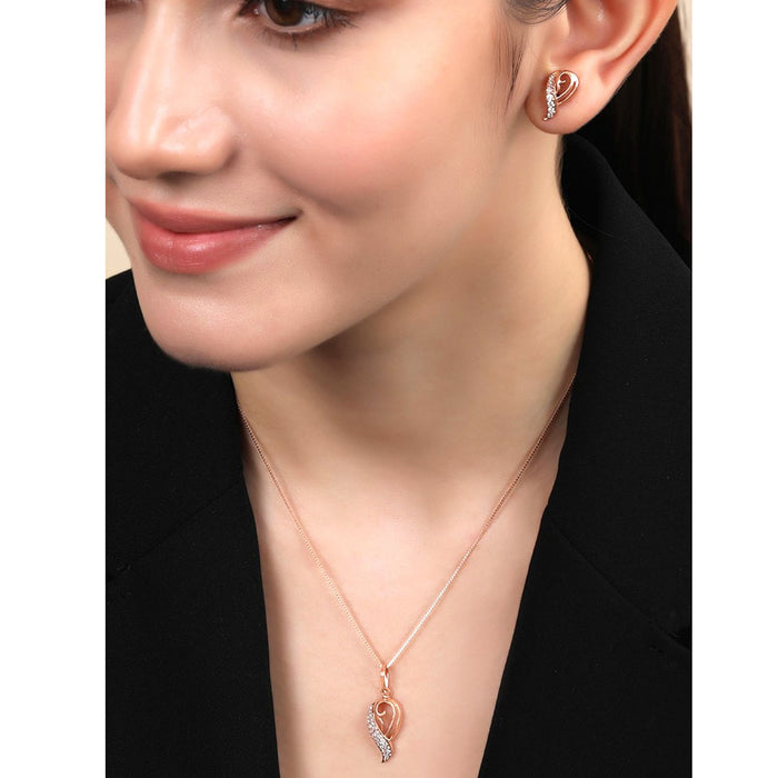 Refined Beauty Rose Gold Plated 925 Sterling Silver Jewelry Set
