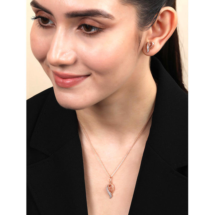 Refined Beauty Rose Gold Plated 925 Sterling Silver Jewelry Set