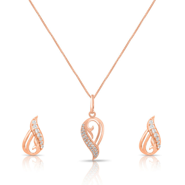 Refined Beauty Rose Gold Plated 925 Sterling Silver Jewelry Set
