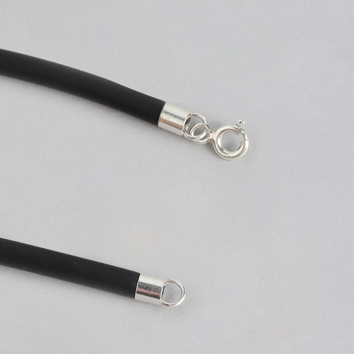 Refined Harmony Rhodium-Plated 925 Sterling Silver With Leather Strap Bracelet for Him