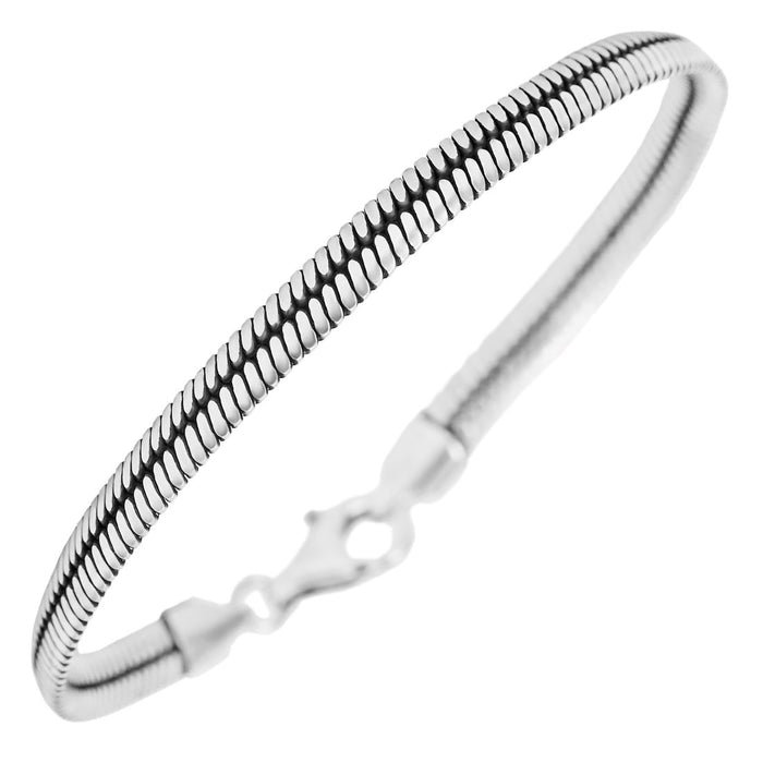 Refined Rhodium-Plated 925 Sterling Silver Men's Chain Bracelet (One Size)