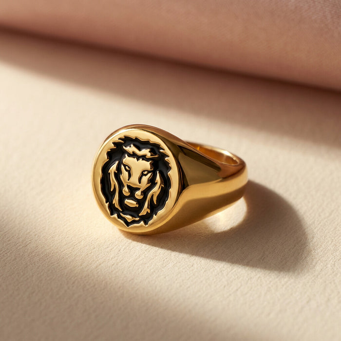 925 Sterling Silver Regal Lion Gold Plated 925 Silver Men’s Adjustable Ring for Women – Zavya
