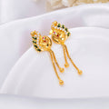 925 Sterling Silver Regal Plumage 925 Sterling Silver Gold-Plated Peacock Earrings for Women – Zavya
