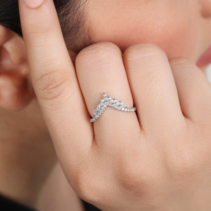 Regal Radiance Rhodium Plated 925 Sterling Silver Women's Ring