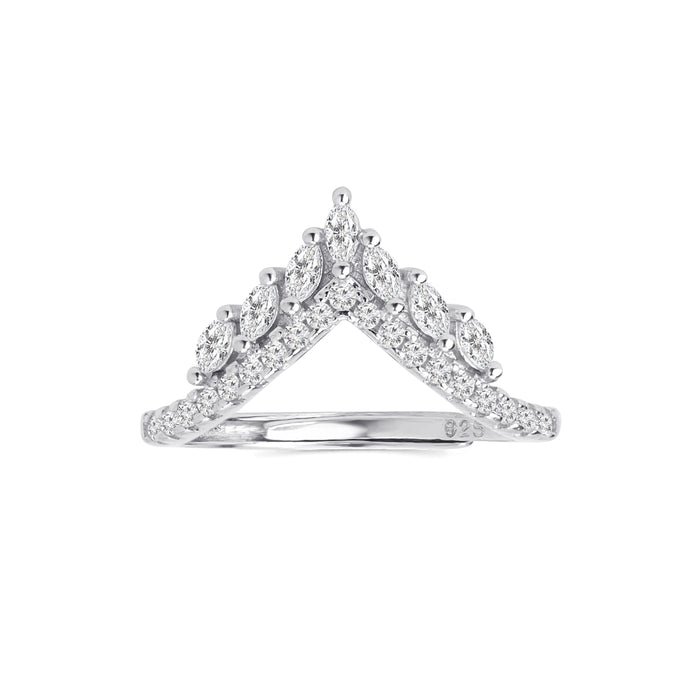 Regal Radiance Rhodium Plated 925 Sterling Silver Women's Ring