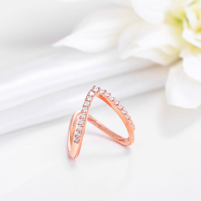 Regal Rose Rose Gold Plated 925 Sterling Silver Women's Vanki Ring