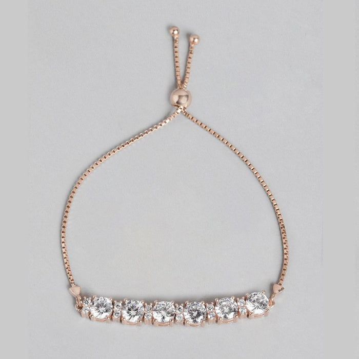 Regal Rosette 925 Sterling Silver Rose Gold Plated Bracelet