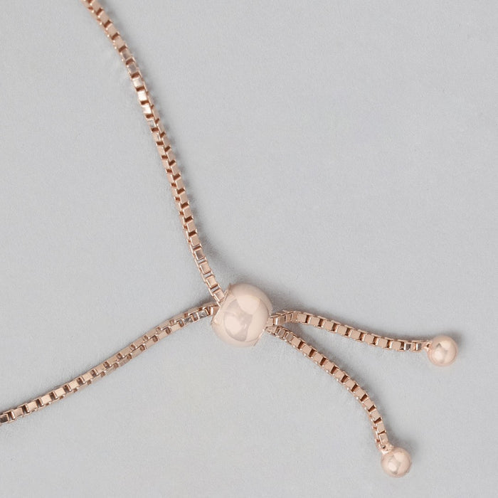 Regal Rosette 925 Sterling Silver Rose Gold Plated Bracelet