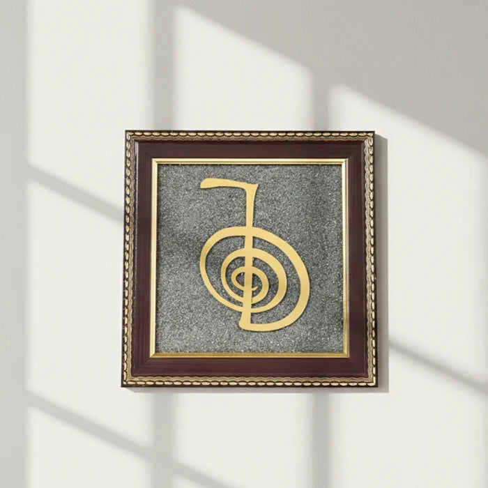 Reiki Healing Raw Pyrite Frame for Balancing Chakra