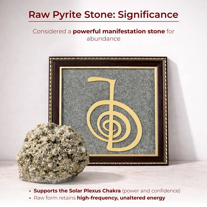 Reiki Healing Raw Pyrite Frame for Balancing Chakra - view 3