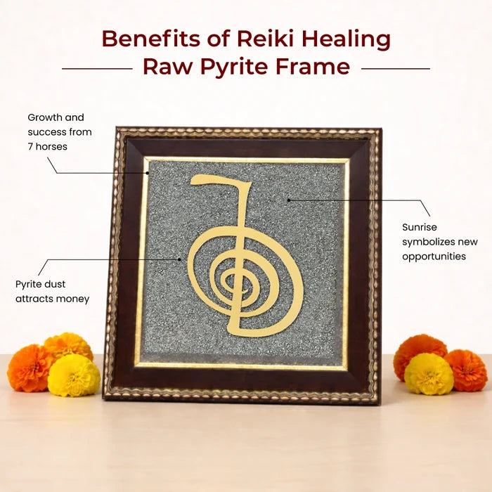 Reiki Healing Raw Pyrite Frame for Balancing Chakra - view 4