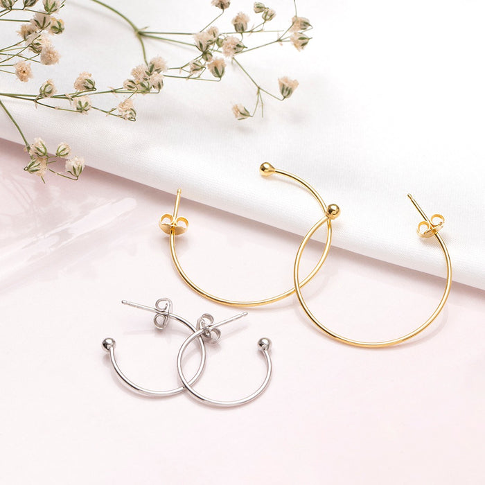 Rhodium & Gold Plated Duo Hoops 925 Sterling Silver Earring Combo