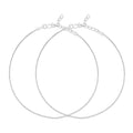 Rhodium plated 925 Sterling Silver Box Chain Anklet