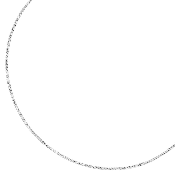 Rhodium plated 925 Sterling Silver Box Chain Anklet