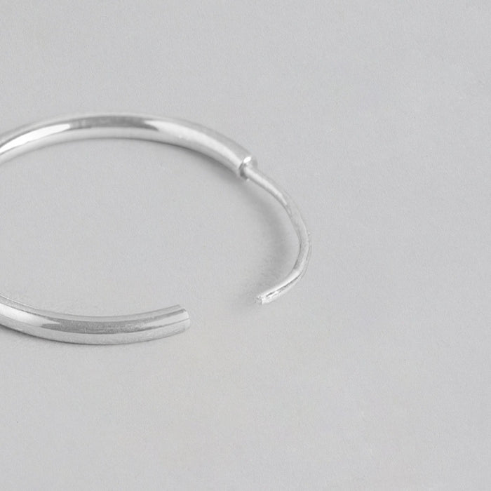 Rhodium Plated 925 Sterling Silver Hoops