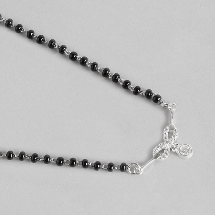 Rhodium Plated 925 Sterling Silver Mangalsutra Jewellery Set Combo