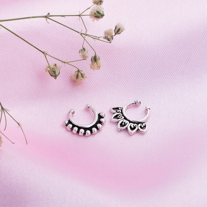 Rhodium Plated 925 Sterling Silver Septum Rings