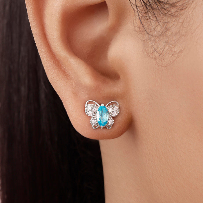 Rhodium Plated 925 Sterling Silver Stud Earrings