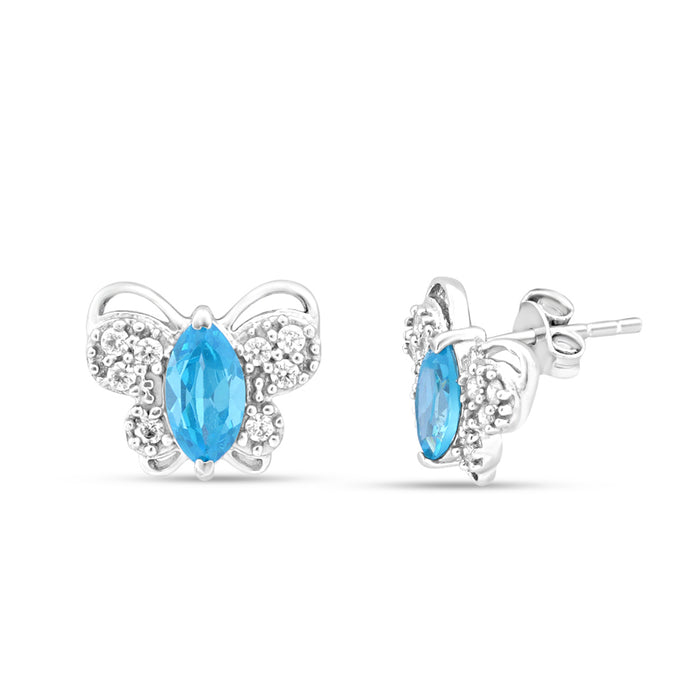 Rhodium Plated 925 Sterling Silver Stud Earrings