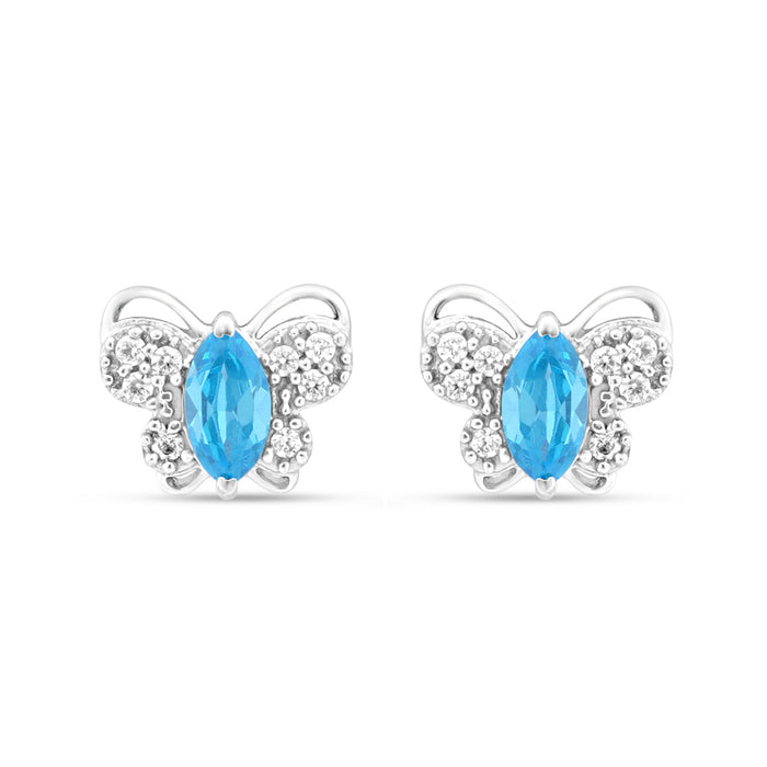 Rhodium Plated 925 Sterling Silver Stud Earrings
